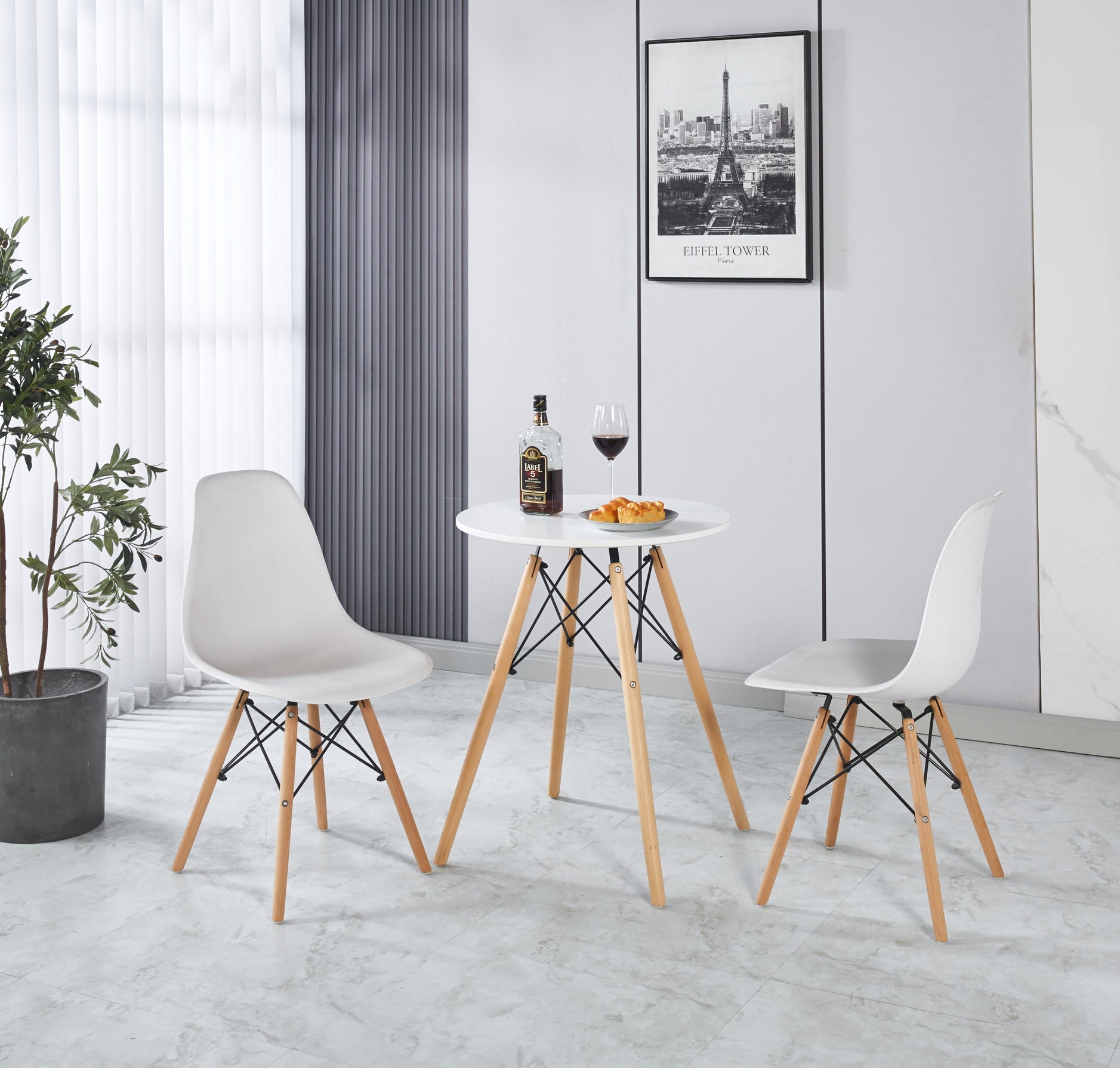 1 Table 2Chair,3Pcs 1Set,Dining Set,Dining Table,Office Table,Coffee Table White Mdf