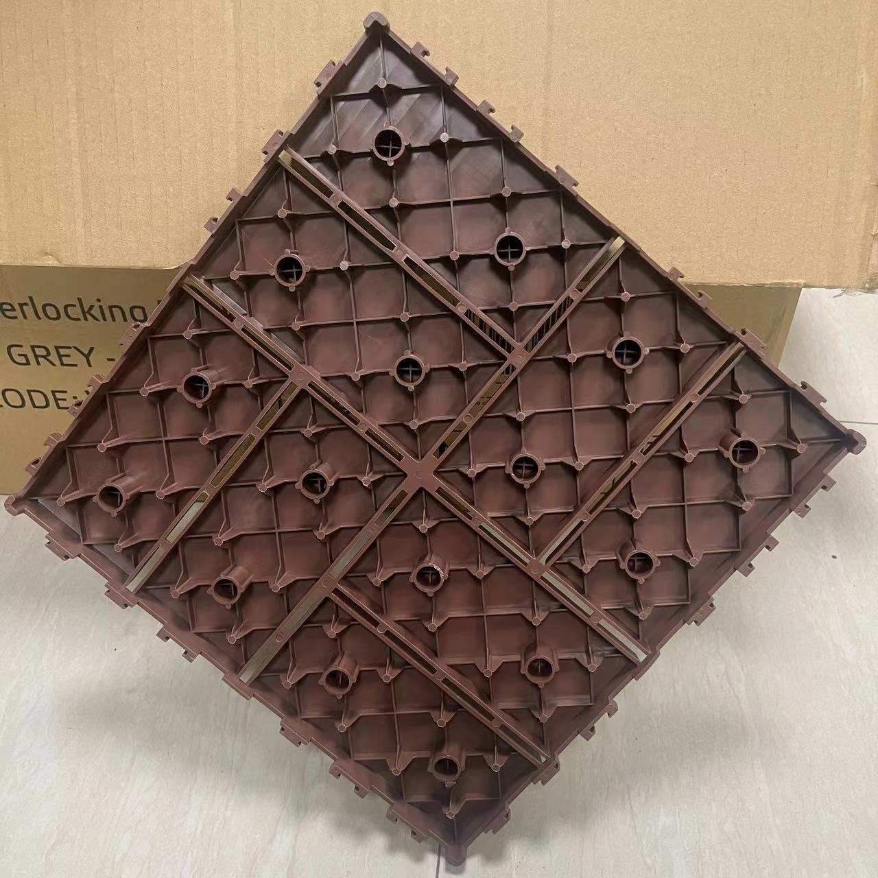 Plastic Interlocking Deck Tiles,36 Pack Patio Deck Tiles,12"X12" Square Waterproof Outdoor All Weather Use, Patio Decking Tiles For Poolside Balcony Backyard, Brown Brown Abs