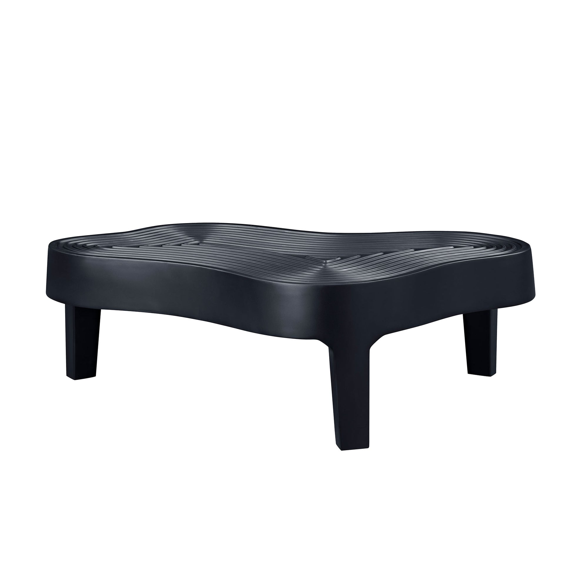 47.24''Fiberglass Clound Coffee Table For Living Room,Matte Black Relief Table Front Of The Sofa, Irregular Center Table For Apartment,No Need Assembly Black Fiberglass