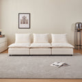 Modern Armless Accent Chair, Single Sofa Couch With Ottoman Compact Design, Space Saving Seating For Living Room, Bedroom, Apartment, Office Beige Wood Medium Soft Foam Chenille 1 Seat