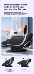 Massage Chair Zero Gravity Full Body Airbags,Bluetooth Speaker,Shiatsu Foot Massage Black Pu Leather