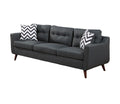 Modern Cozy Sofa Loveseat W Pillows 2Pc Sofa Set Black Polyfiber Couch Tufted Cushions Living Room Black Primary Living Space Firm Tufted Back Contemporary,Modern Pine Square Arms Linen Blend,Pine,Plywood 5 Seat