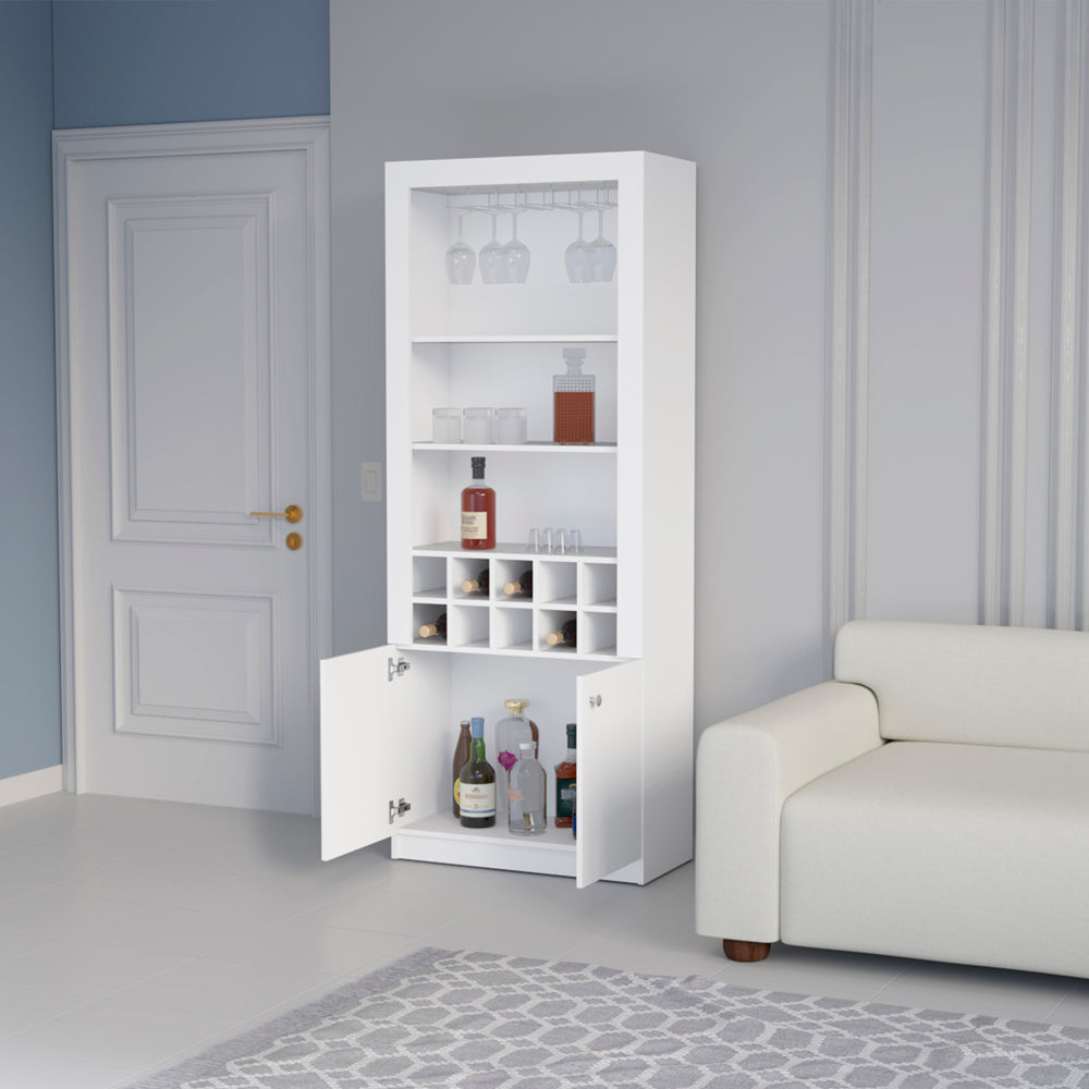 Bar Cabinet Nixon, Living Room, White White Primary Living Space Contemporary,Modern Particle Board Engineered Wood