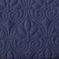 3 Piece Split Corner Pleated Quilted Bedspread Navy Queen Navy Polyester