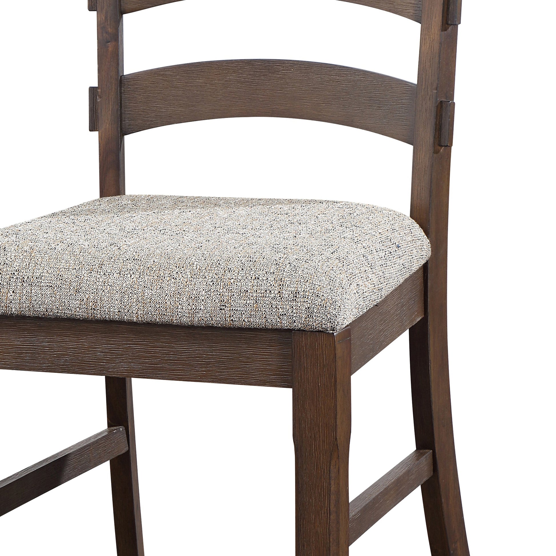 Grey And Rustic Brown Ladder Back Side Chairs Set Of 2 Solid Grey Brown Dining Room Foam Rectangular Farmhouse Side Chair Rubberwood Ladder Back Set Of 2 Wood Fabric