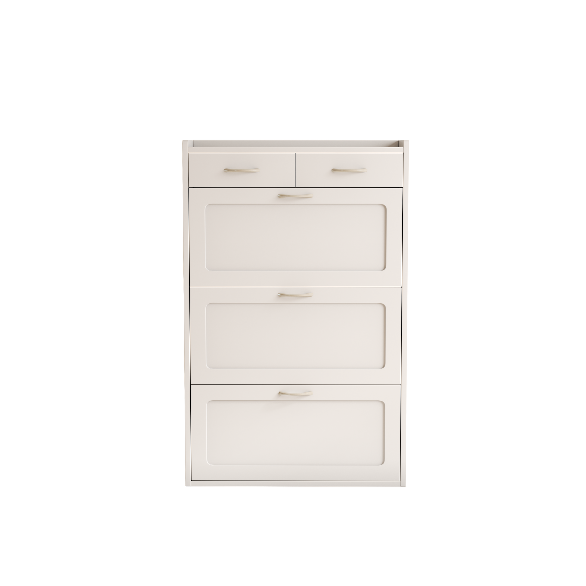 31.49 Inches Of White Solid Wood Shoe Cabinet, Three Layer Flip Bucket Shoe Storage Cabinet, Simple And Generous For A Variety Of Home Style White Solid Wood Shoe Cabinet White Mdf