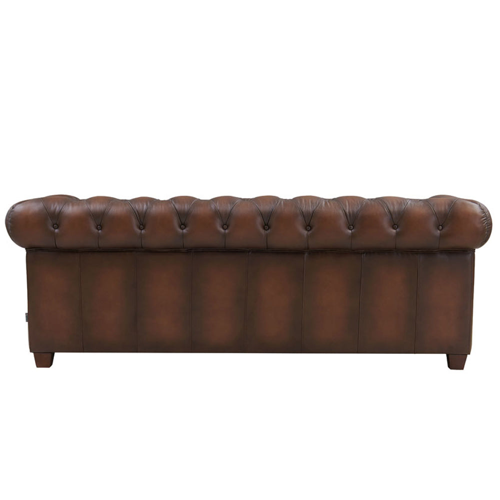 Stanwood Leather Sofa Caramel Down Filling Genuine Leather 3 Seat