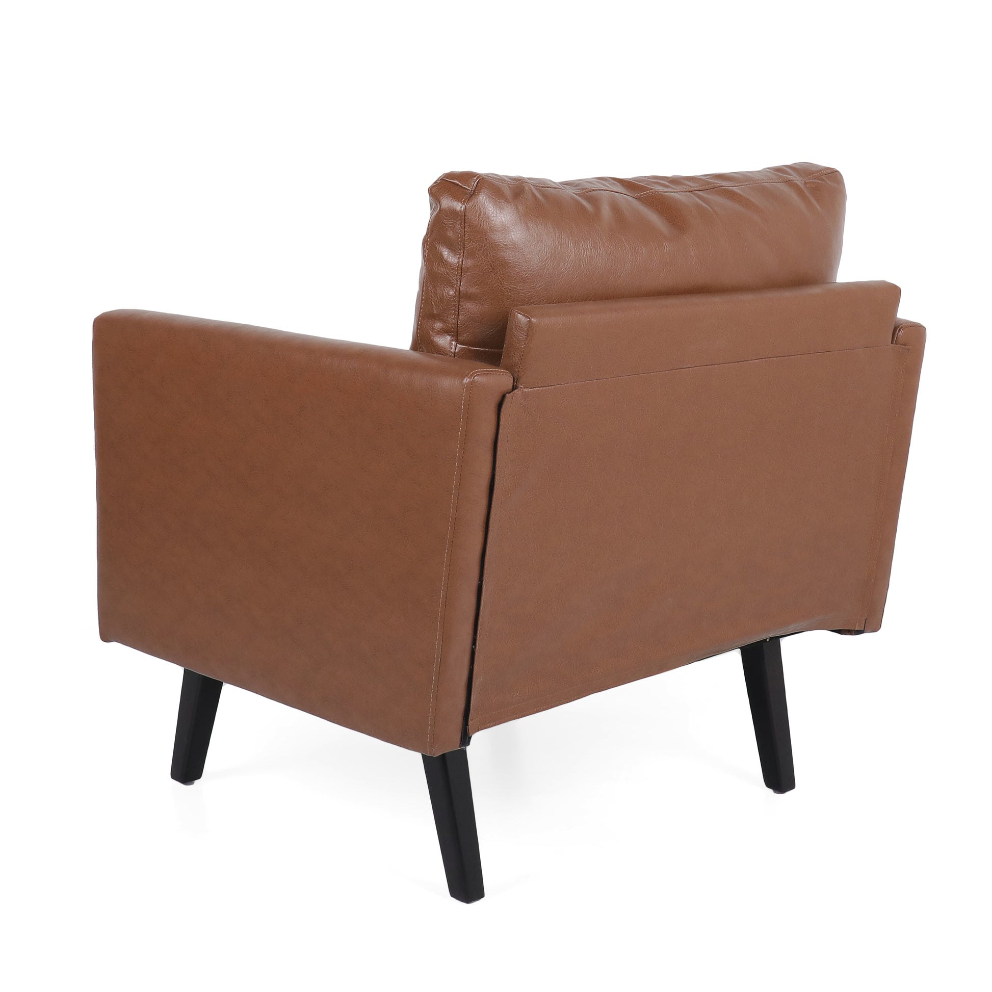 Club Chair Light Brown Pu