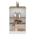 Portree Kitchen Island With 3 Side Shelves -