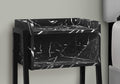 Accent Table, Side, End, Nightstand, Lamp, Living Room, Bedroom, Black Marble Look Laminate, Black Metal, Contemporary, Modern Black Metal