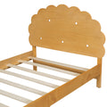 Kids Cookie Shaped Bed Frame For Boys & Girls,Twin Size Platform Bed, Walnut Box Spring Not Required Twin Walnut Wood Bedroom Contemporary,Cute,Modern Bed Frame Wood