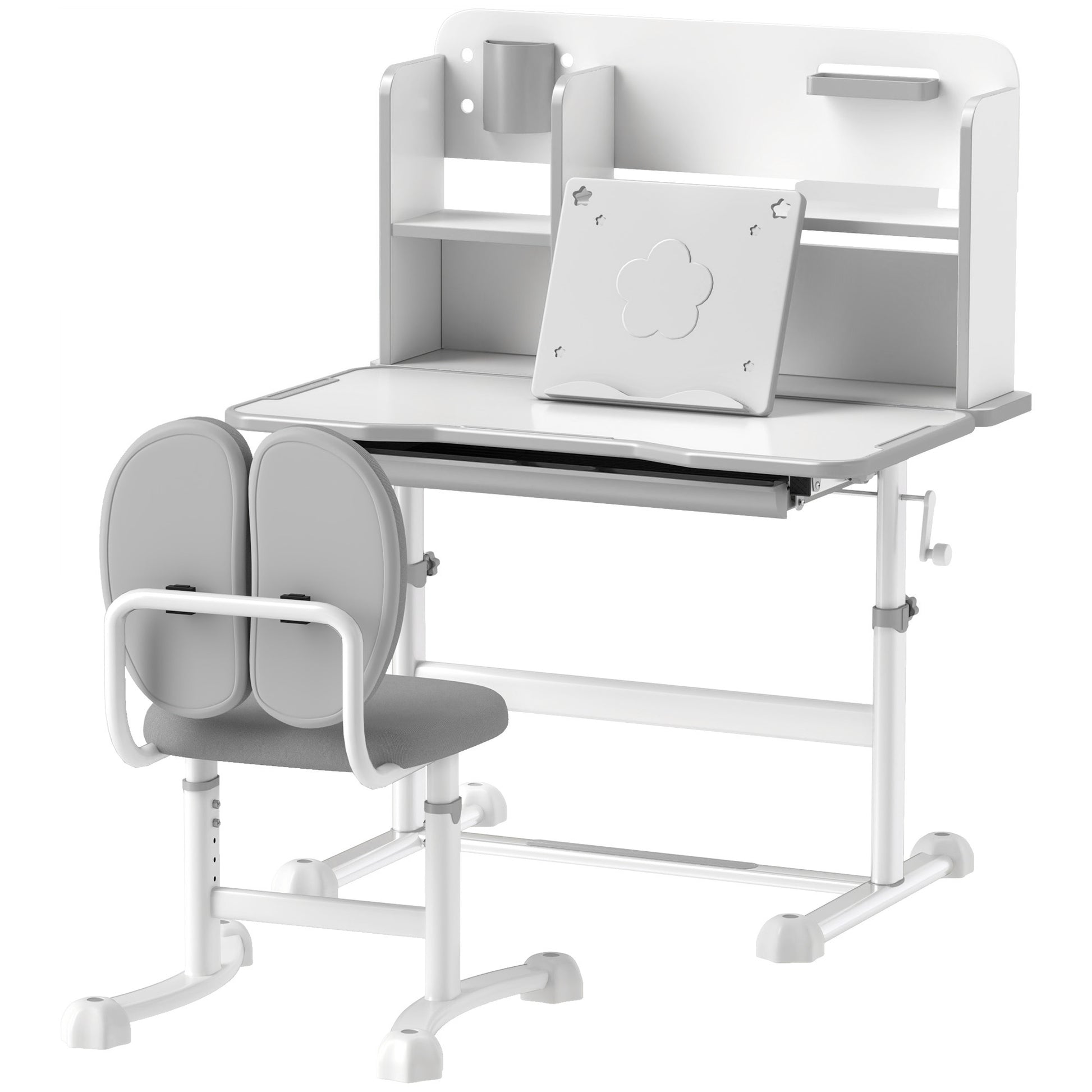Study Desk And Chair Set Height Adjustable Desk For Child Qaba