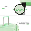 Premium Abs Travel Luggage Set3 Piece Tsa Lock Suitcase Group With 20, 24, And 28 Inch Sizes With 360 Spinner Wheels, Light Green Light Green Abs