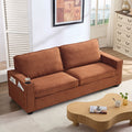 Corduroy Sofa, 87.4 Inch Modern Design Sofa With Cup Holder And Storage Bags, Deep Seat Sofa Couch,Comfy Couch For Living Room,Apartment,Office,Brown Brown Corduroy 3 Seat