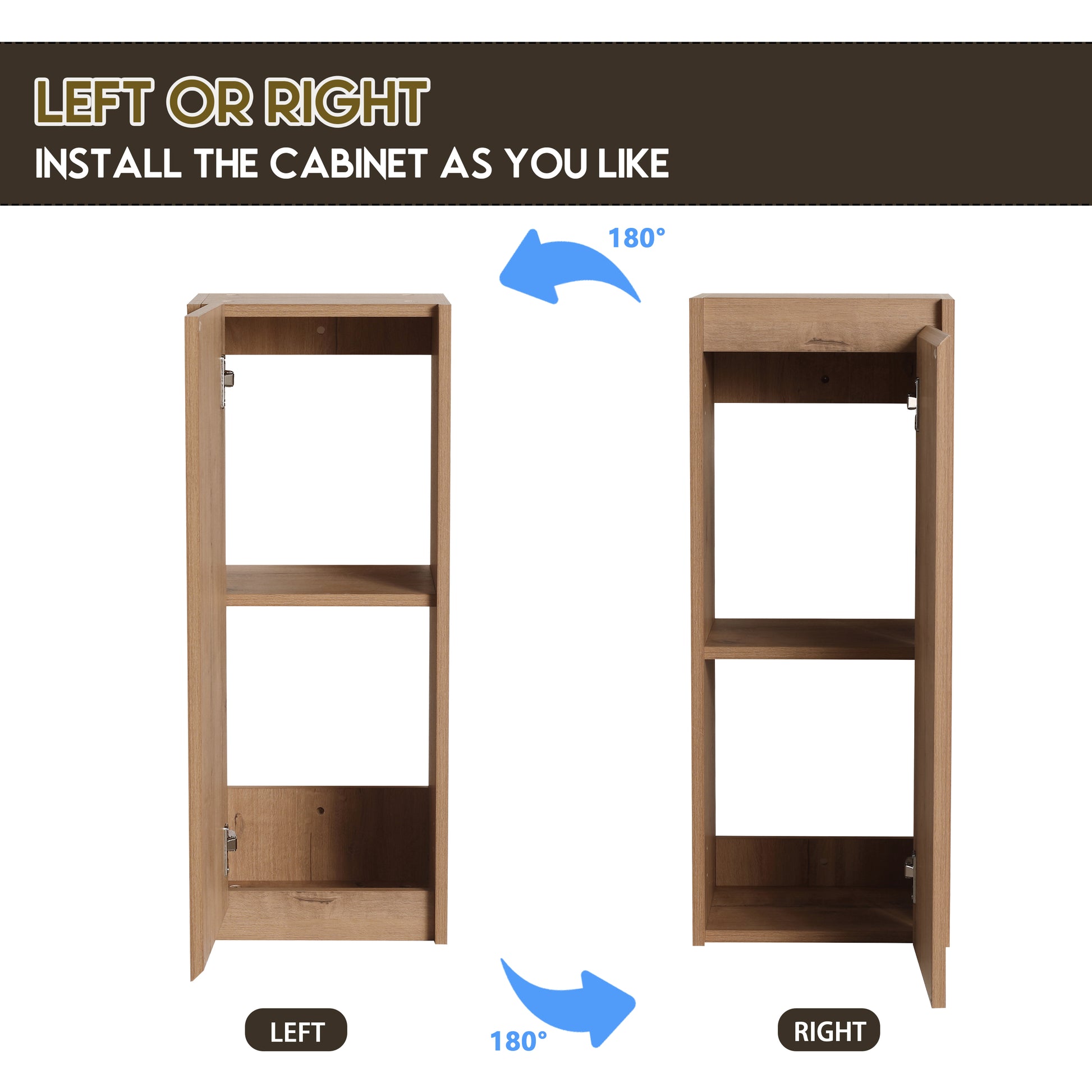 24" Wall Mounted Bathroom Vanity With Sink And Side Cabinet, Soft Close Doors,00112Imo 00624Imo Combination Cabinet Kd Packing Imitative Oak Bathroom Modern Plywood Plywood