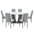 Modern Dining Table Set For 6, 7 Piece Dining Set, 63