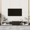 51'' 98.4'' Modern Extendable Tv Stand For Tvs Up To 90 Inches, Entertainment Center Media Console Corner Console With 2 Drawers And 4 Shelves For Living Room, White & Black White Black 80 89 Inches Mdf