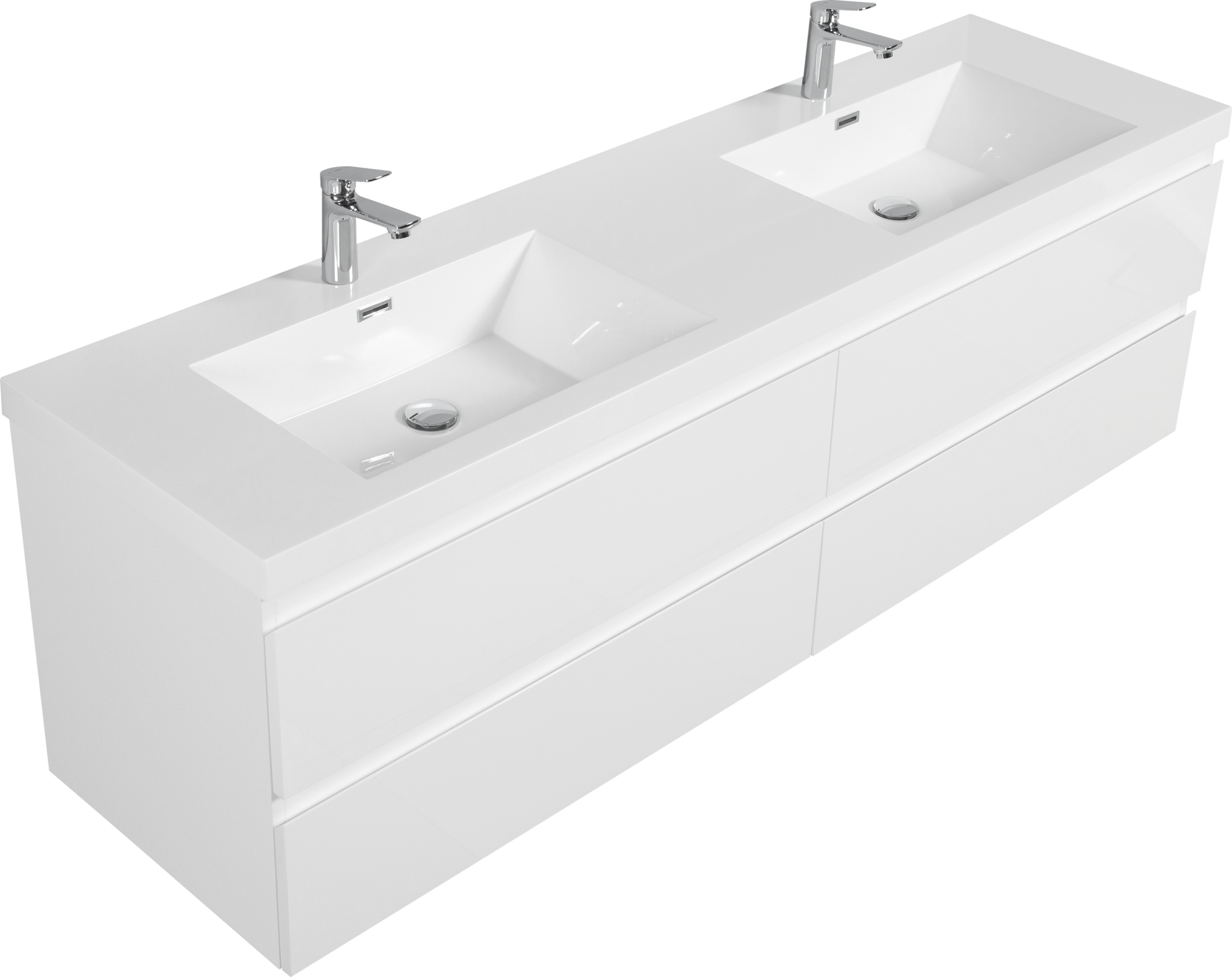 72" Floating Bathroom Vanity with Sink, Modern Wall 4+-white-wall mounted-mdf