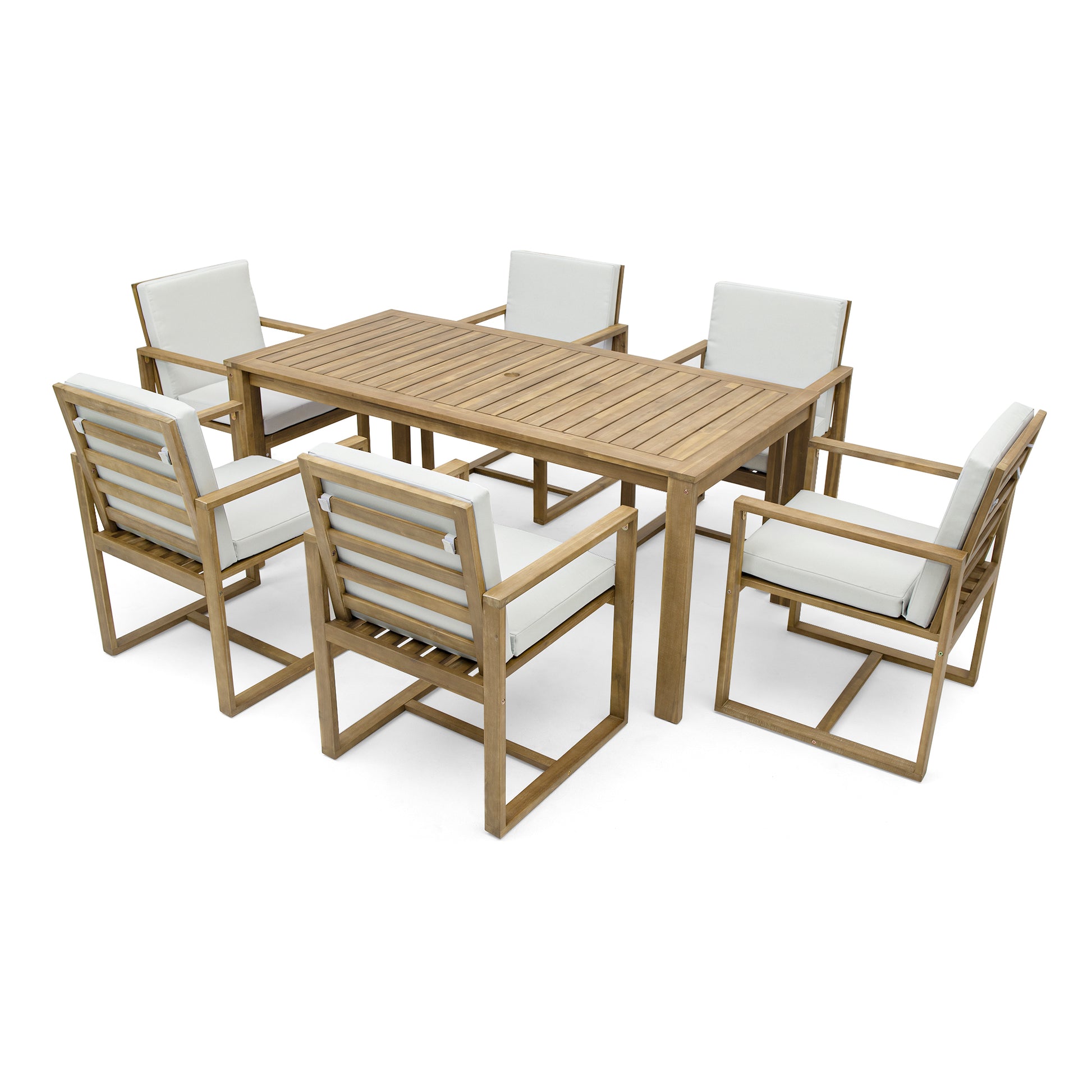 Patio Dining Set Outdoor Dining Table and Chair Set yes-light teak-weather resistant frame-water