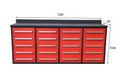 7' Garage Storage Cabinets With Workbench 20 Drawers Red Steel