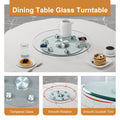 Double Layer Rotatable Round Glass.The Rotatable Design Makes It More Convenient To Retrieve And Place Items.The Upper Glass Has A Diameter Of 20 Inches, While The Lower Glass15 Inches. Transparent Glass