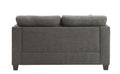 Light Charcoal Loveseat With 4 Pillows Grey Linen Wood Primary Living Space Loose Back Flared Arms Wood Fabric