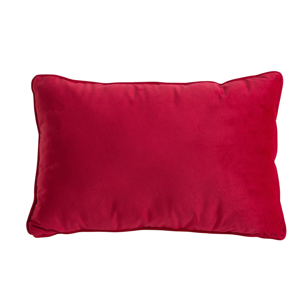 Set Of 2, 18X12" Red Velvet Pillow With Embroidered Joy And Frosty Snowflake, For Christmas Halloween Holiday Decor Red,White Acrylic,Polyester