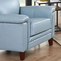 Westcott Leather Chair Blue Memory Foam Genuine Leather