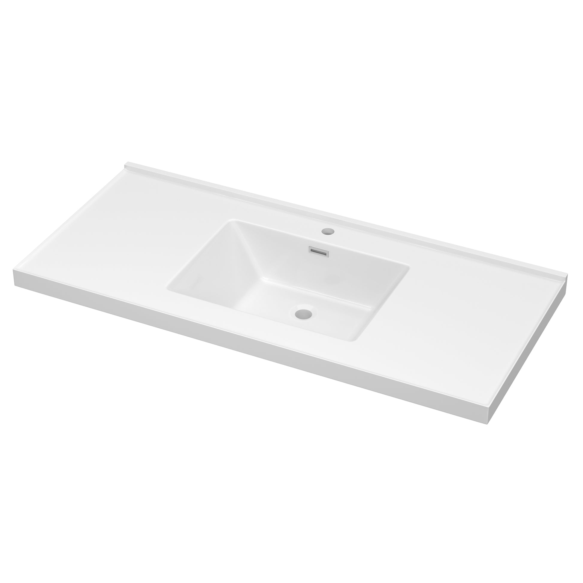 48 Inch Vanity Top Bathroom Sink Fit To 48" Cabinets In Glossy White White Bathroom Luxury,Modern Solid Surface Solid Surface