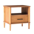 Transitional Solid Wood Spindle Nightstand Caramel Caramel Metal Pine