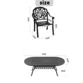 Cushions In Random Colors 9 Piece Set Of Cast Aluminum Patio Furniture With Cushions Yes Dining Set Black Seats 8 Rust Resistant Frame Water Resistant Cushion Garden & Outdoor Complete Patio Sets Aluminium
