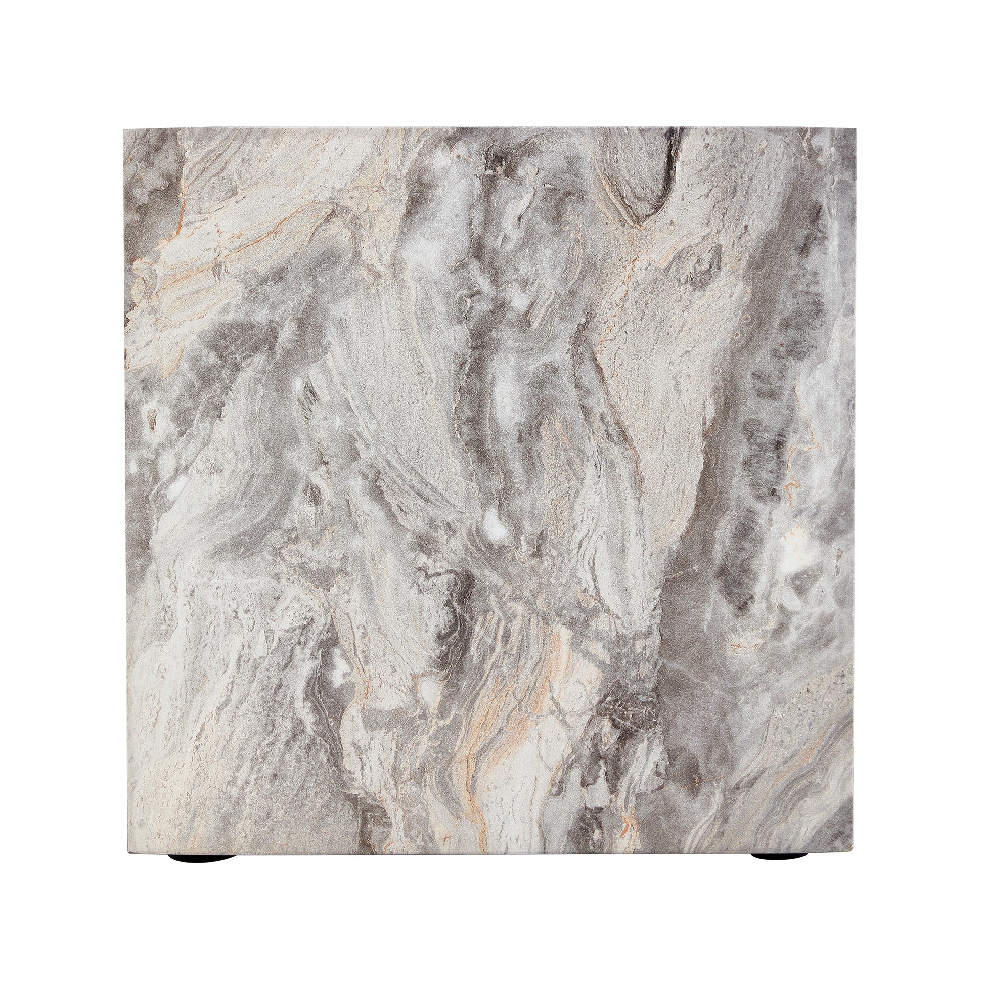 Elevate Your Living Space With This Modern Mdf Coffee Table, Which Showcases Gray Textured Patterns. It Is Characterized By Stylish Design. Grey Mdf