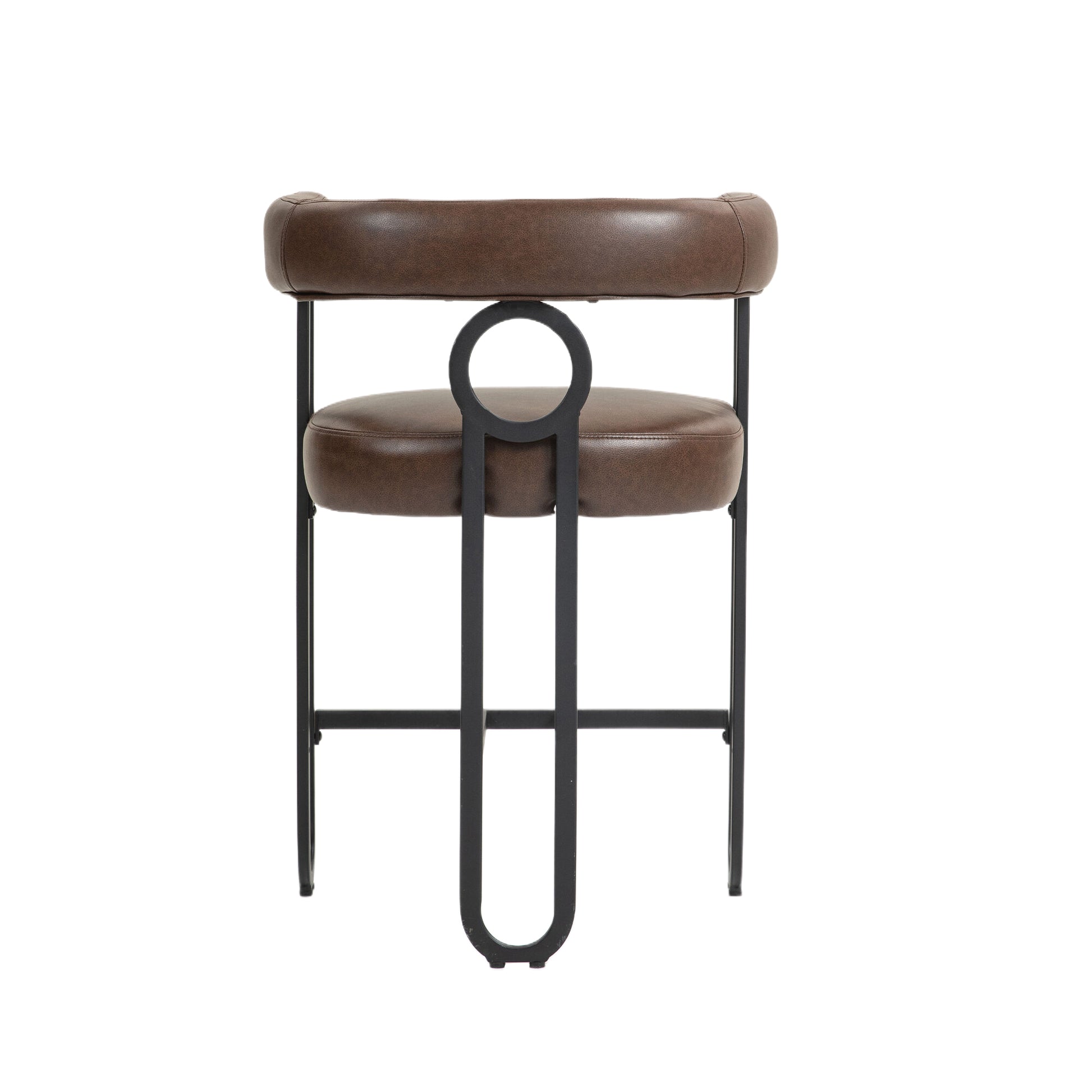 Coolmore Bar Stools Set Of 2, Modern Bar Stool With Back, Black Metal Frames, Upholstered Bar Stools For Kitchen Island, Pub, Club Dark Brown Pu Dark Brown Dining Room Foam Pu Leather