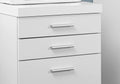 File Cabinet, Rolling Mobile, Storage Drawers, Printer Stand, Office, Work, White Laminate, Contemporary, Modern White Particle Board