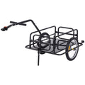 Aosom Bike Cargo Trailer, Bicycle Trailer, Heavy Duty Bike Wagon Cart, Foldable Compact Storage, With Universal Hitch, 16