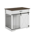 Wf001 Single Pull Indoor Pet Cage White Black White Wood Stainless Steel