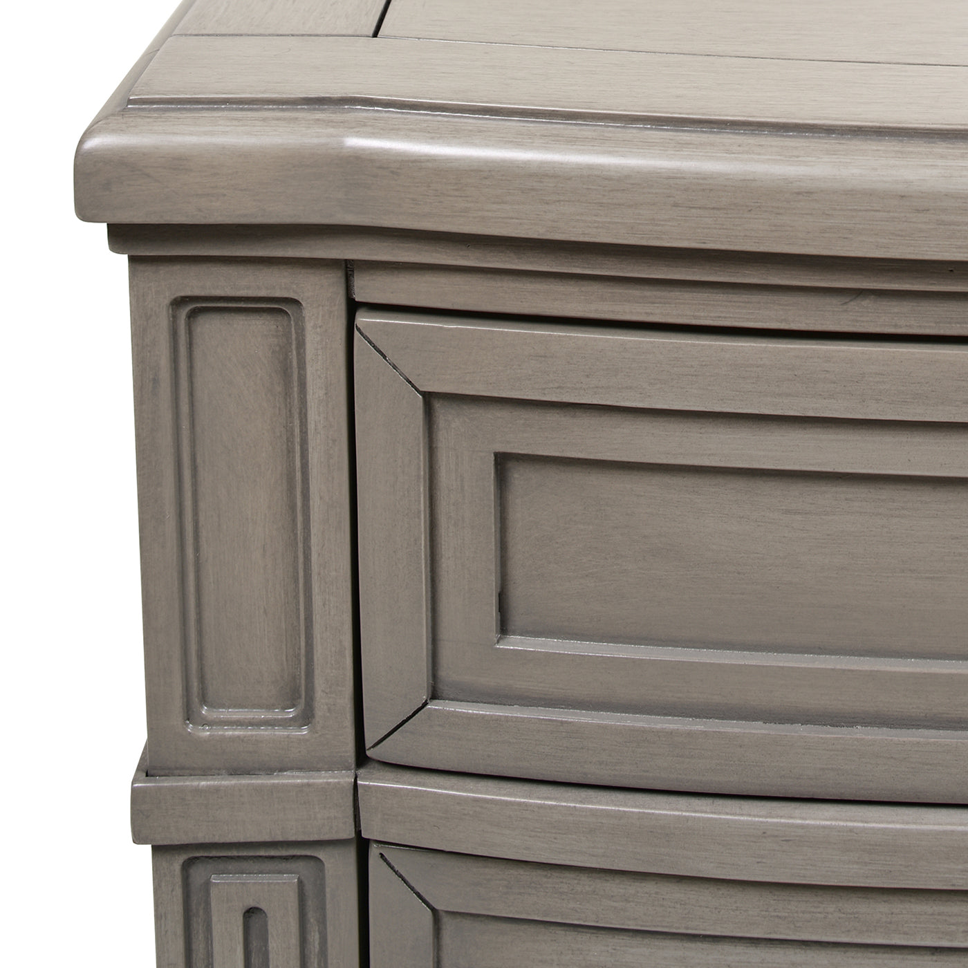 Dauphin 3 Drawer Accent End Table, Merino White Wood White Solid Wood Mdf Solid Wood Mdf