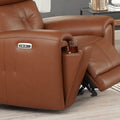 Emma Power Headrest Zero Gravity Recliner Brown Memory Foam Genuine Leather