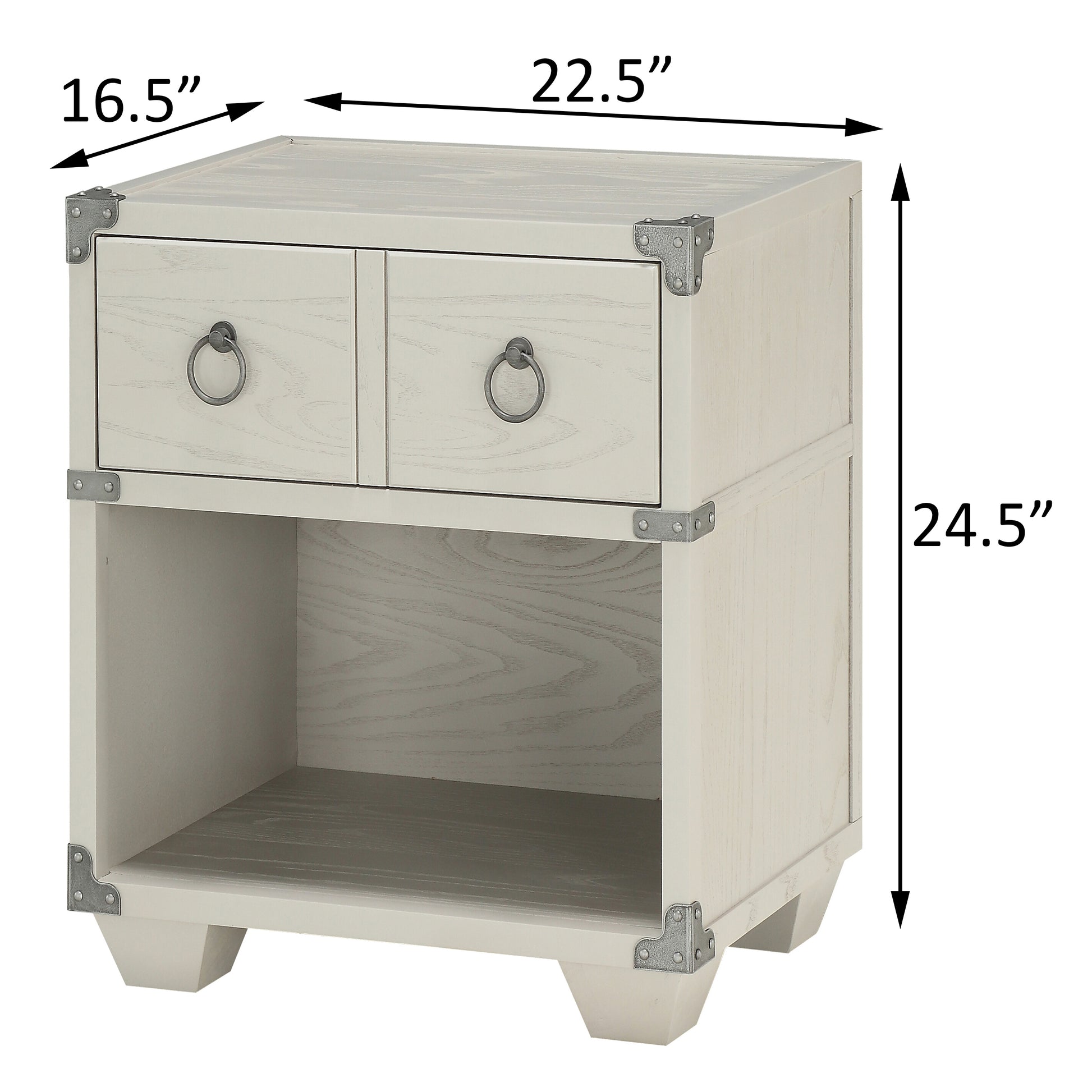 Grey 1 Drawer Nightstand Grey 2 Drawers Bedroom Rectangle Shelf Wood