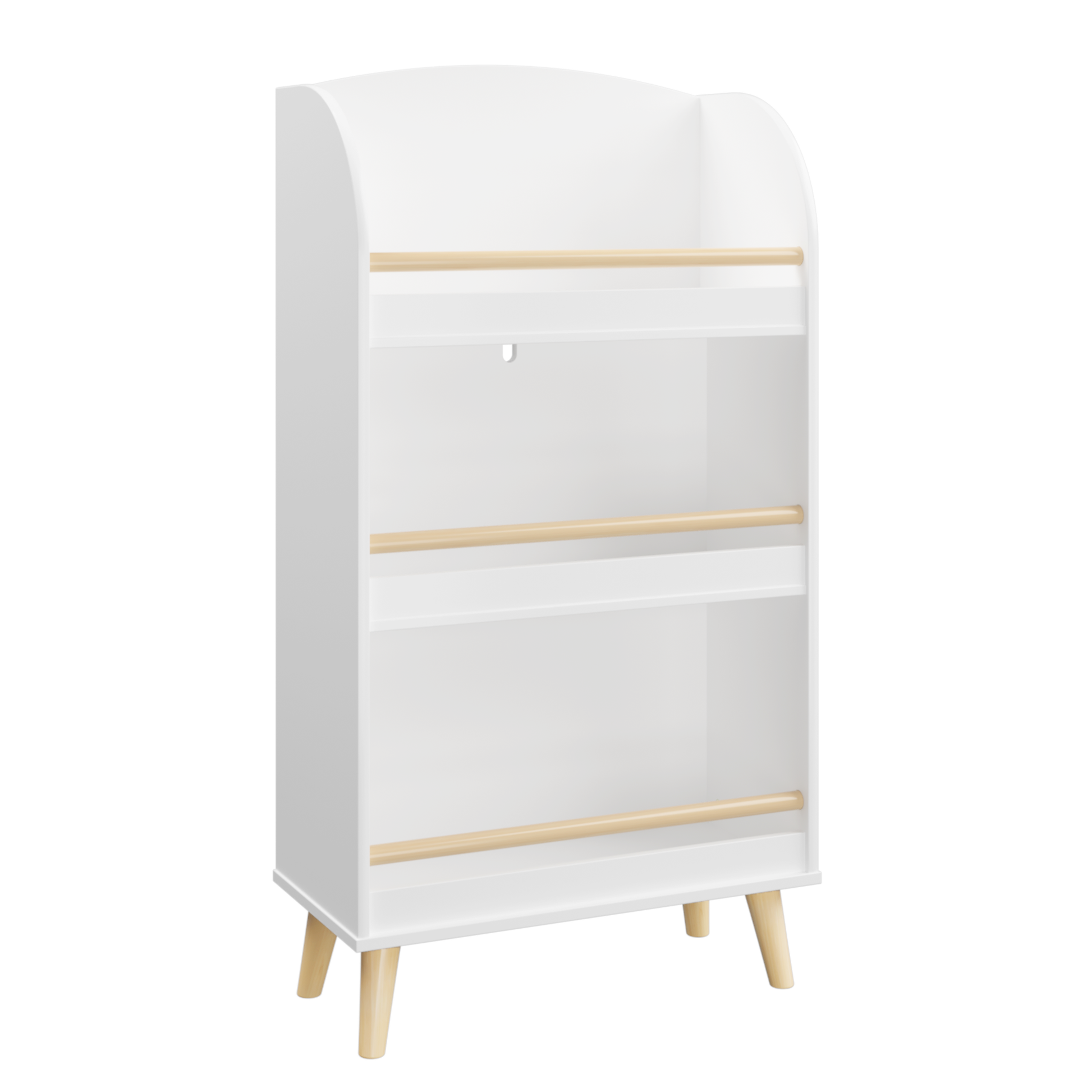 Kids Bookshelf, 3 Tier Bookcase, Book Organizer, Toy Storage Cabinet Organizer, White White Primary Living Space Mdf