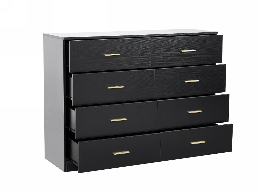 Modern Black 8 Drawer Dresser For Bedroom Large Storage Wide Chest Of Modern Black 8 Drawer Dresser For Bedroom Large Storage Wide Chest Of