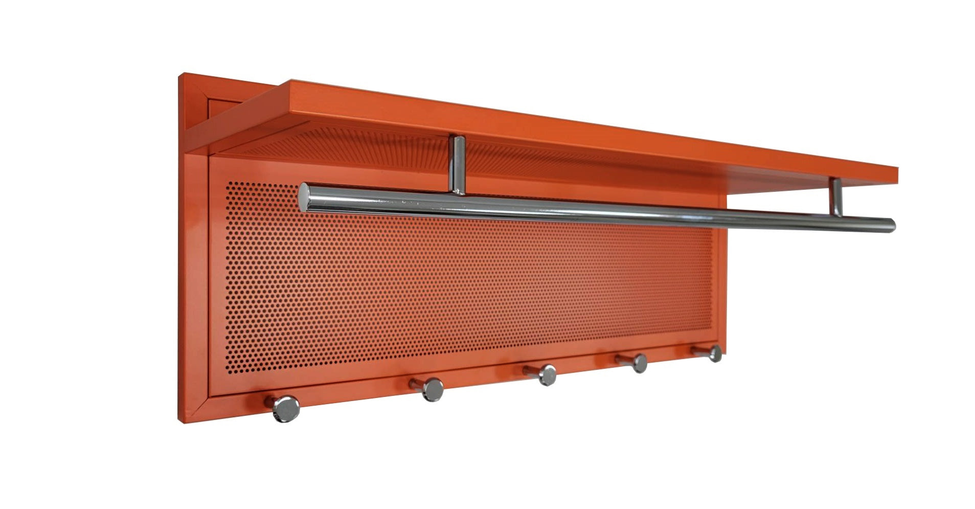 Esyspot Metal Powder Coating Hook Wall Mounted With Shelf In Orange Chrome,Orange Bedroom Contemporary Chrome Metal