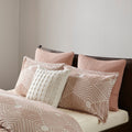 Cotton Jacquard Comforter Set Blush Full Queen Queen Blush Cotton