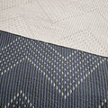 3 Piece Embroidered Cotton Quilt Set Navy King Cal King King Navy Cotton