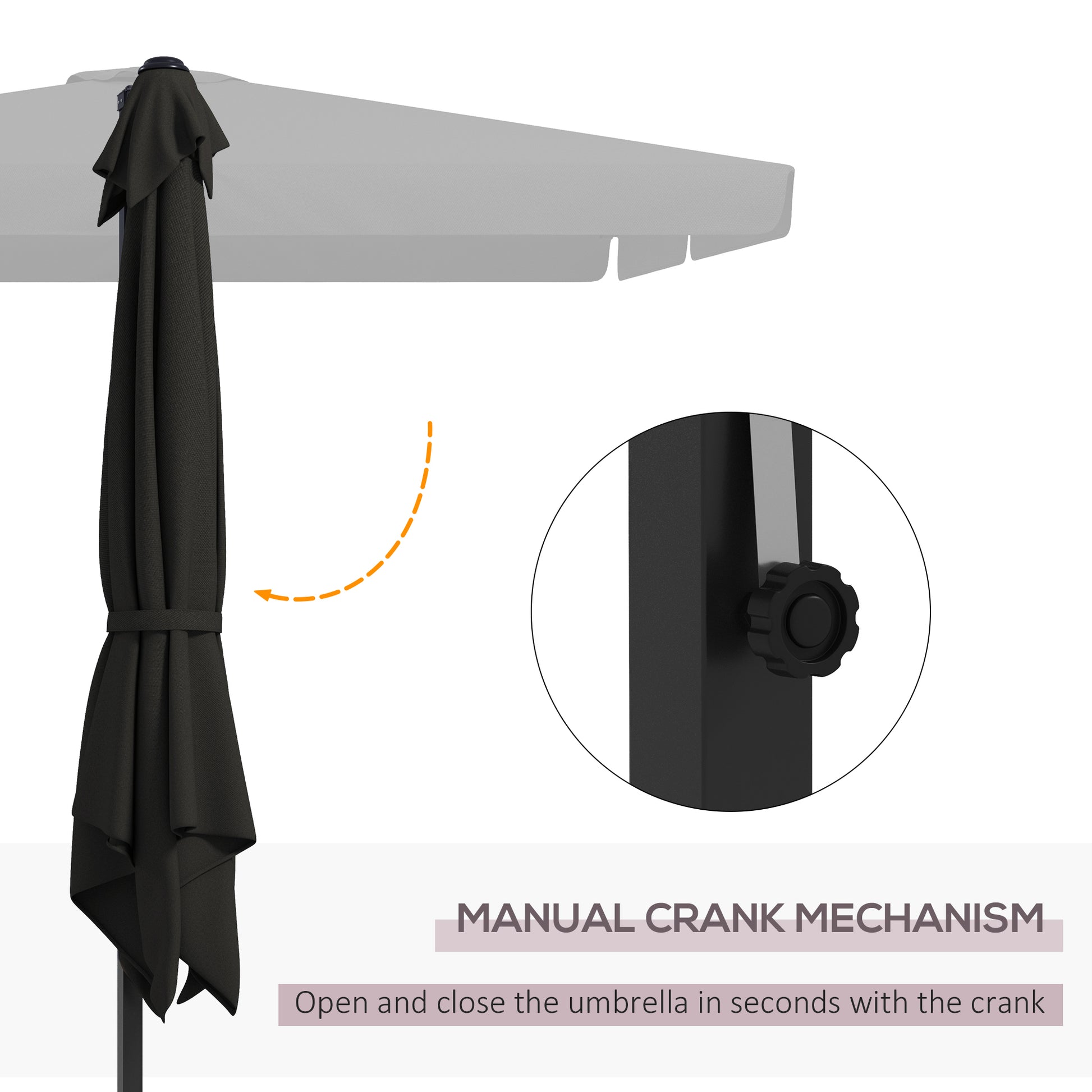 Outsunny 10' Cantilever Patio Umbrella, Square Offset Umbrella With Tilt, Crank, Cross Base, Aluminum Pole And Air Vent, Hanging Umbrella For Garden, Pool, Backyard, Gray Gray Aluminum