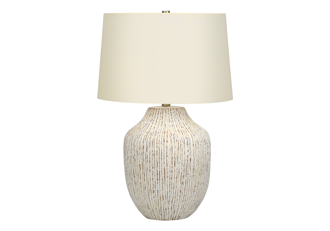 Lighting, 26"H, Table Lamp, Cream Ceramic, Ivory Cream Shade, Transitional Cream Ceramic