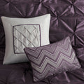 7 Piece Tufted Comforter Set Plum Cal King California King Plum Polyester