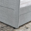 Daybed With Trundle Upholstered Tufted Sofa Bed, With Two Drawers, Queen Size, Boucle Fabric, Grey 88