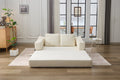 Modern Minimalist Sofa, Fold Out Sofa Bed, Convertible Chair Floor Couch & Sleeping Mattress For Living Room, Bedroom, Apartment, Removable Backrest, White White Chenille Soft Vintage Chenille 2 Seat