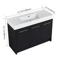 48 Inch Freestanding Bathroom Vanity With Resin Sink, With Soft Closing Door, Kd Package Black Chestnut 3 Bathroom Freestanding Modern Plywood